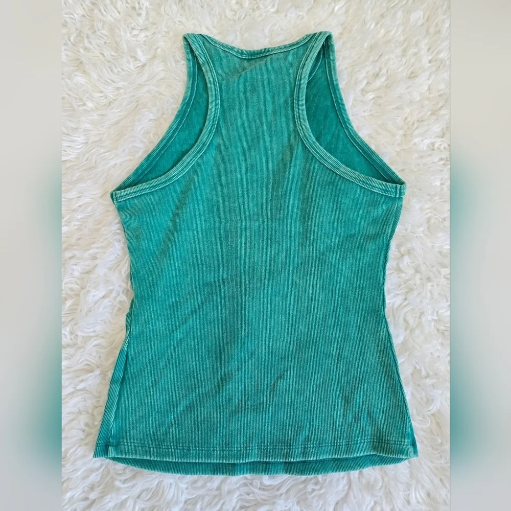 Automet Green Washed Rib Tank Top. Size xsmall. New. - Picture 4 of 9